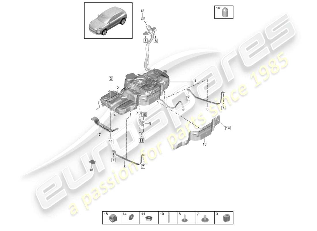 VIEW PARTS DIAGRAMS FROM THE PORSCHE MACAN PARTS CATALOGUE a part diagram from the porsche macan parts catalogue