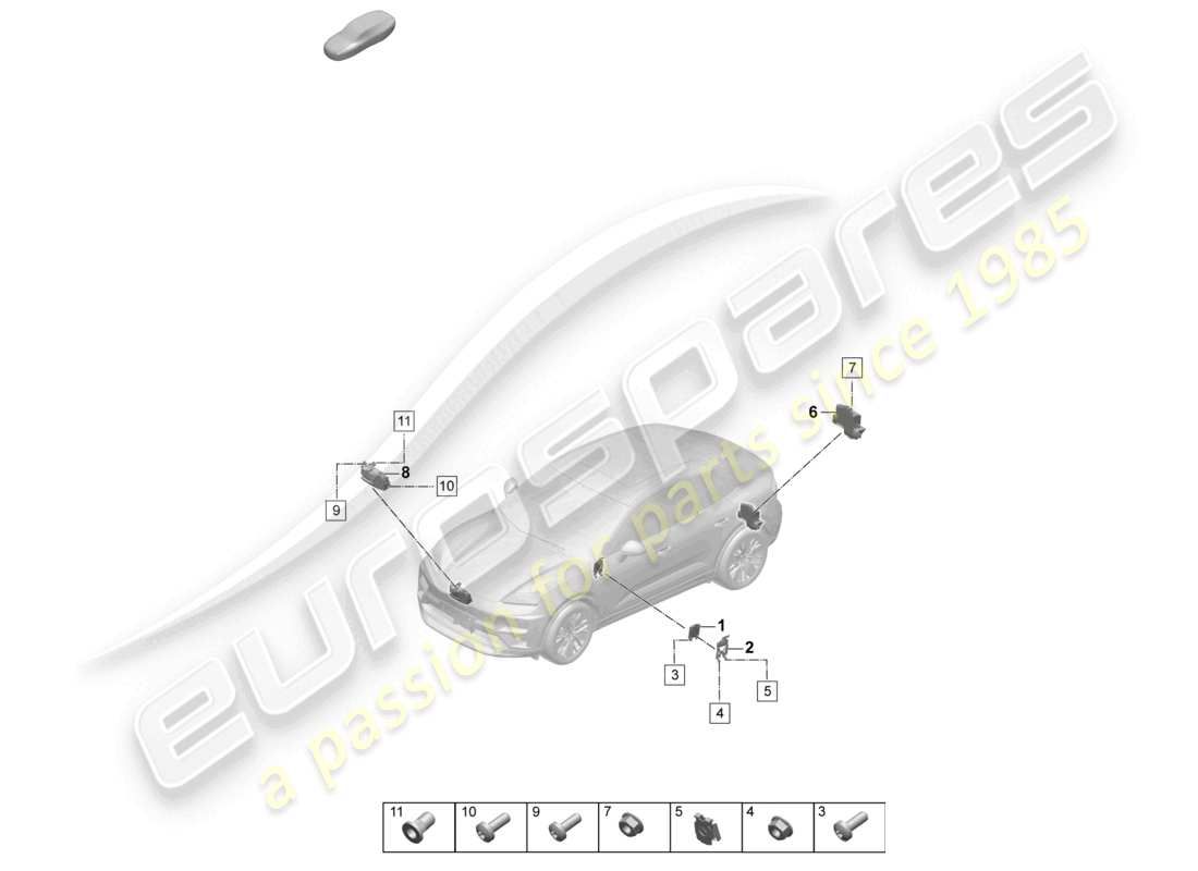 VIEW PARTS DIAGRAMS FROM THE PORSCHE MACAN PARTS CATALOGUE a part diagram from the porsche macan parts catalogue