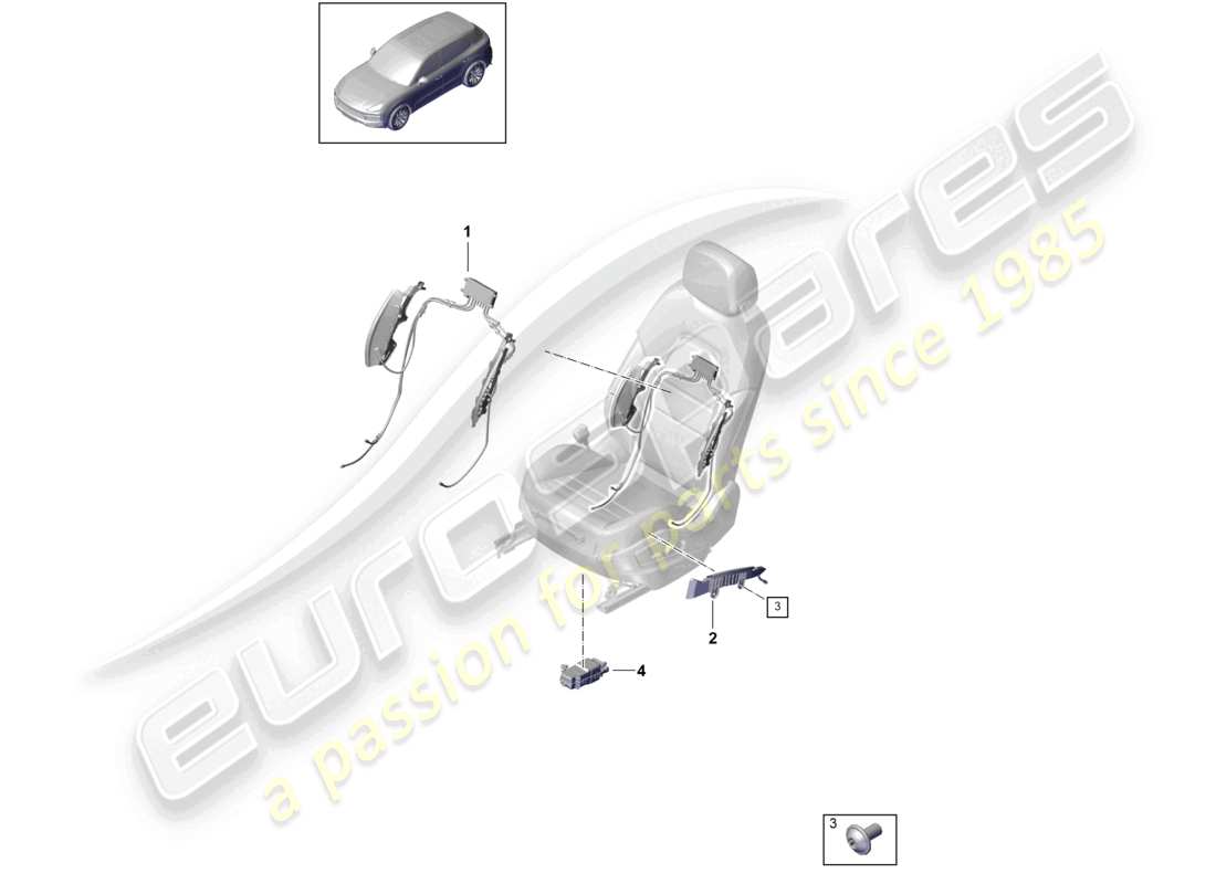a part diagram from the porsche cayenne parts catalogue