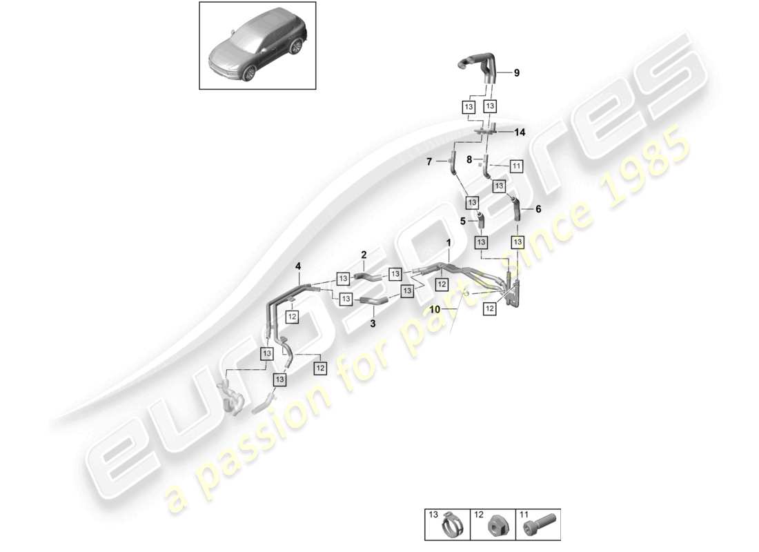 a part diagram from the porsche cayenne parts catalogue