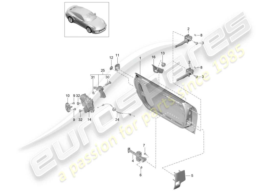 a part diagram from the porsche 991 parts catalogue