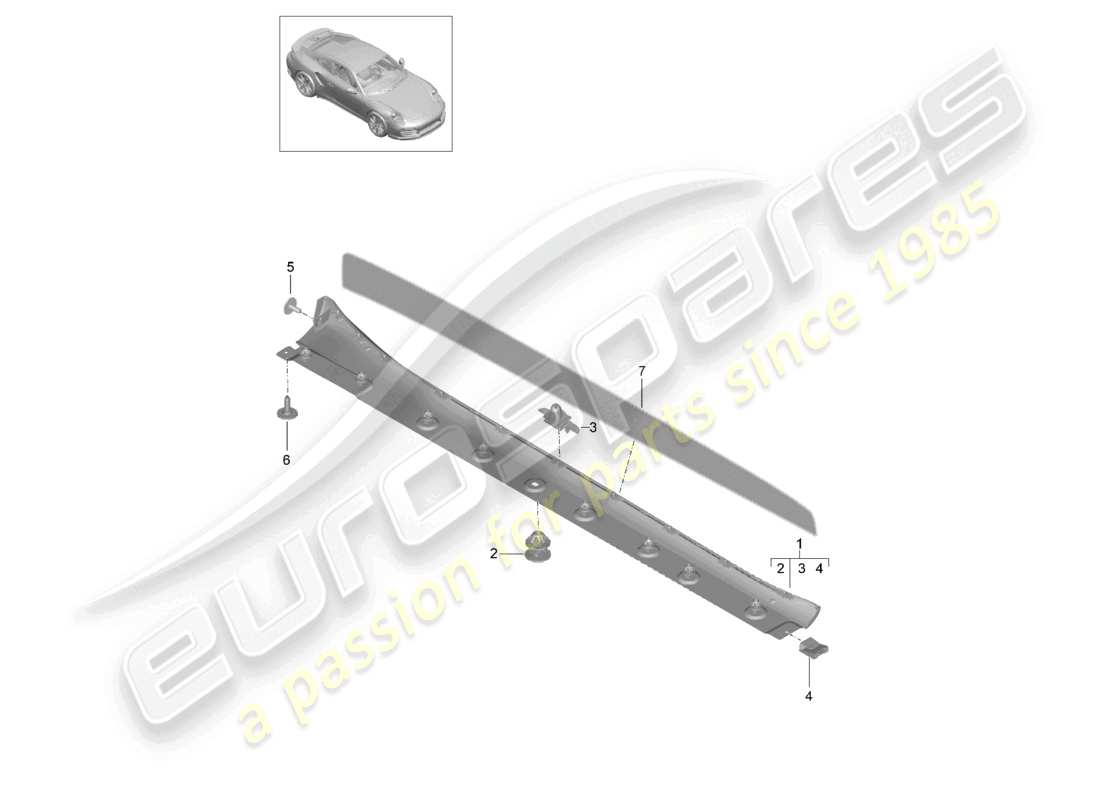 VIEW PARTS DIAGRAMS FROM THE PORSCHE 991 PARTS CATALOGUE a part diagram from the porsche 991 parts catalogue