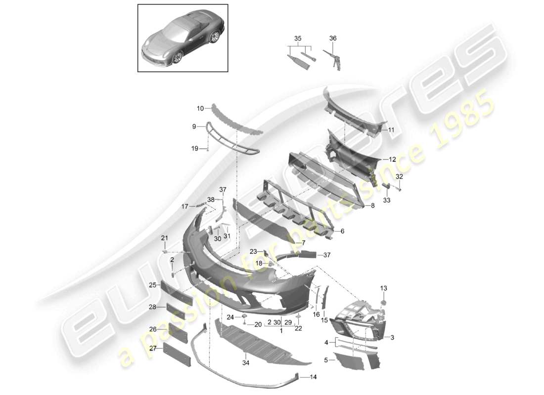 a part diagram from the porsche 991 parts catalogue