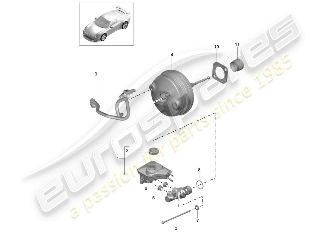 a part diagram from the porsche 991 parts catalogue