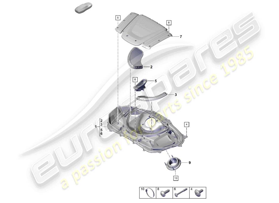 VIEW PARTS DIAGRAMS FROM THE PORSCHE CAYMAN PARTS CATALOGUE a part diagram from the porsche cayman parts catalogue