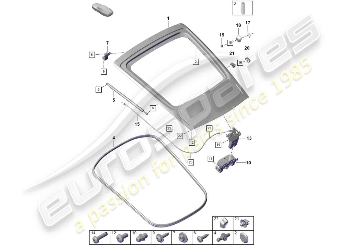 a part diagram from the porsche cayman parts catalogue