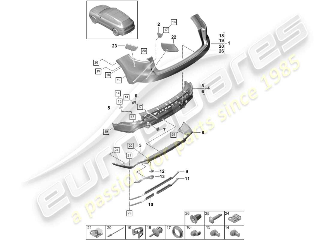a part diagram from the porsche cayenne parts catalogue