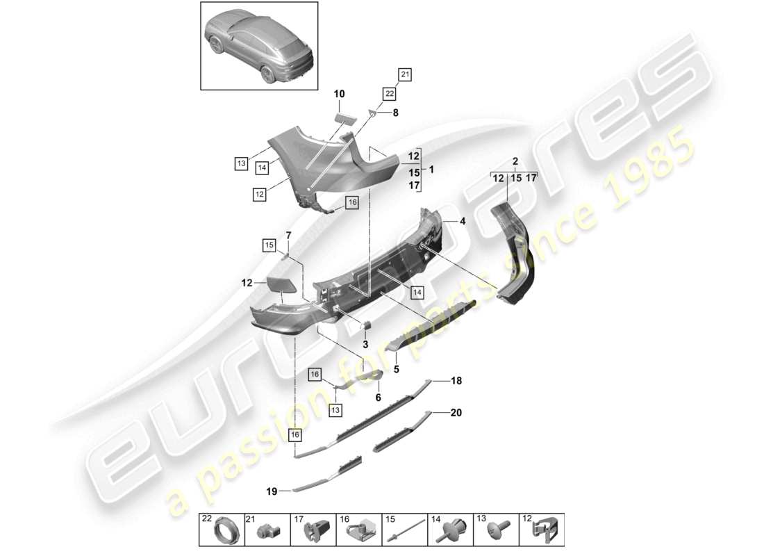VIEW PARTS DIAGRAMS FROM THE PORSCHE CAYENNE PARTS CATALOGUE a part diagram from the porsche cayenne parts catalogue