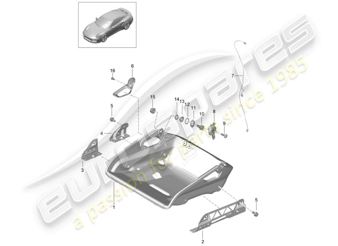a part diagram from the porsche 991 parts catalogue