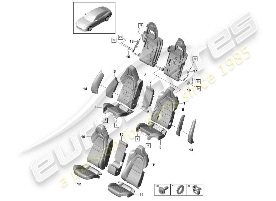 a part diagram from the porsche panamera parts catalogue