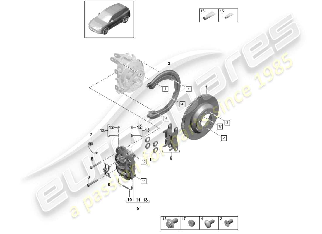 a part diagram from the porsche cayenne parts catalogue