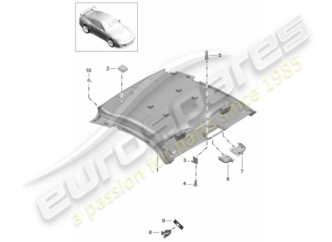 VIEW PARTS DIAGRAMS FROM THE PORSCHE 991 PARTS CATALOGUE a part diagram from the porsche 991 parts catalogue