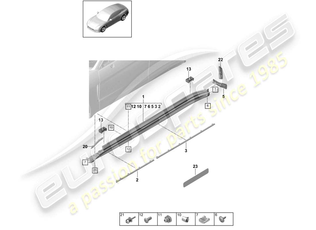 VIEW PARTS DIAGRAMS FROM THE PORSCHE PANAMERA PARTS CATALOGUE a part diagram from the porsche panamera parts catalogue