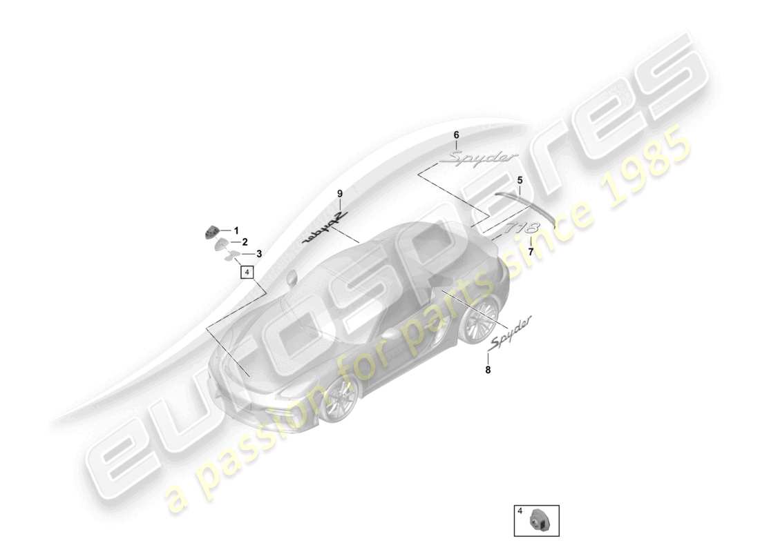a part diagram from the porsche boxster parts catalogue