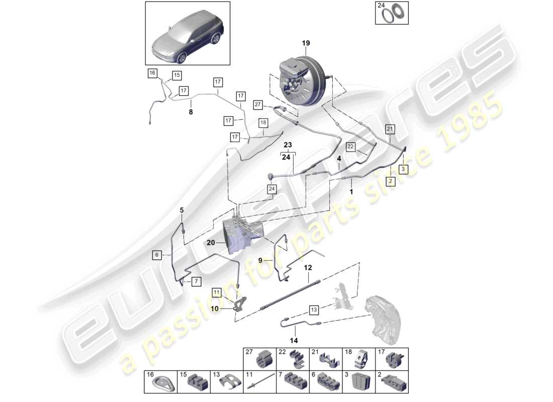 a part diagram from the porsche cayenne parts catalogue