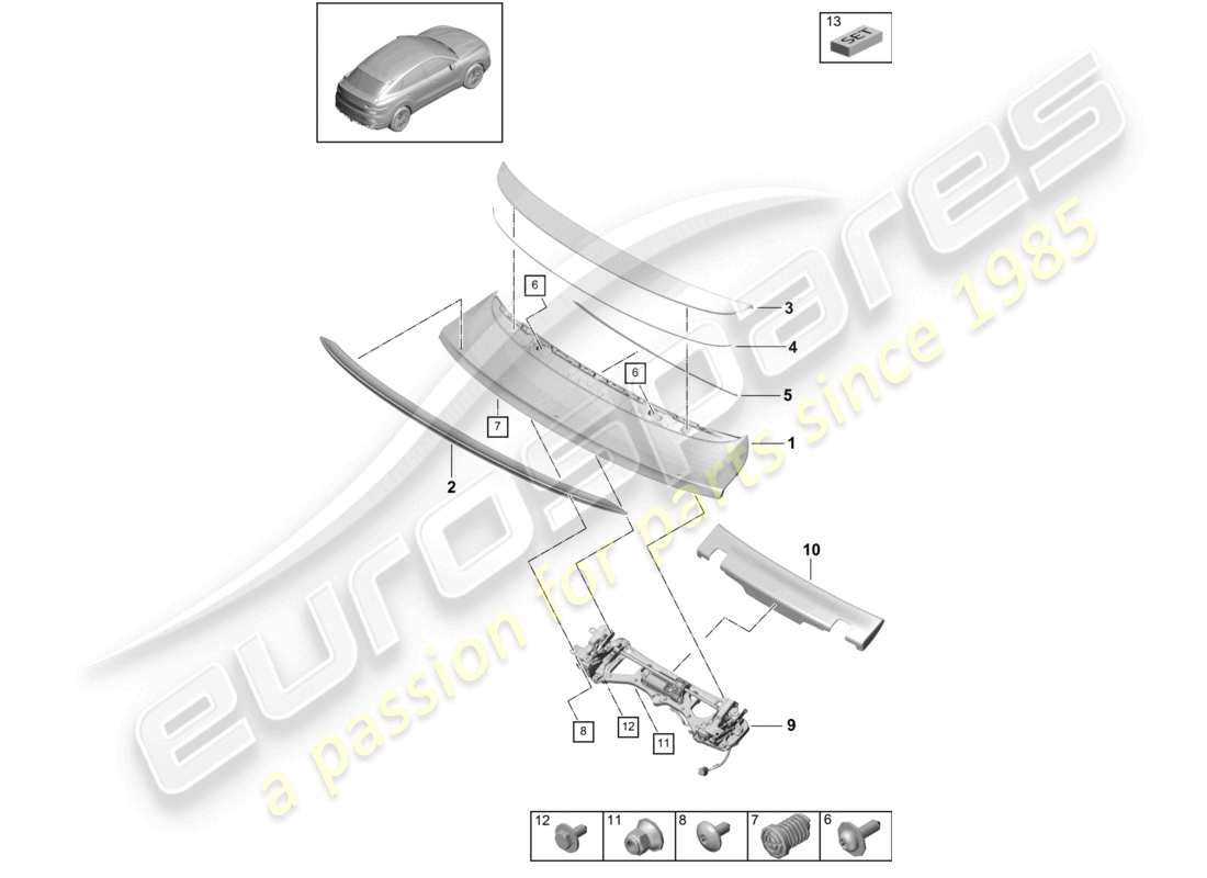 VIEW PARTS DIAGRAMS FROM THE PORSCHE CAYENNE PARTS CATALOGUE a part diagram from the porsche cayenne parts catalogue