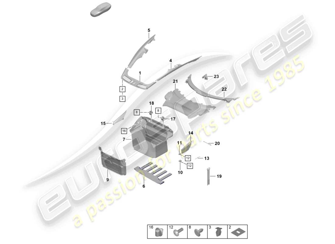a part diagram from the porsche 992 parts catalogue
