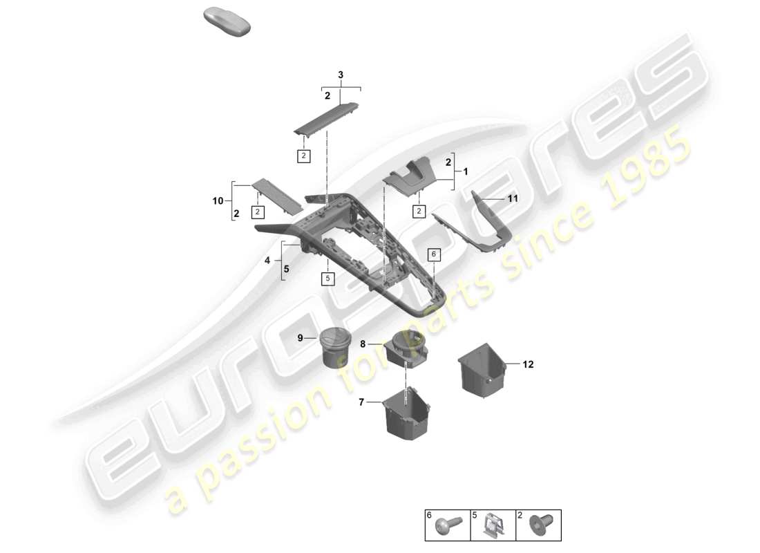 a part diagram from the porsche 992 parts catalogue