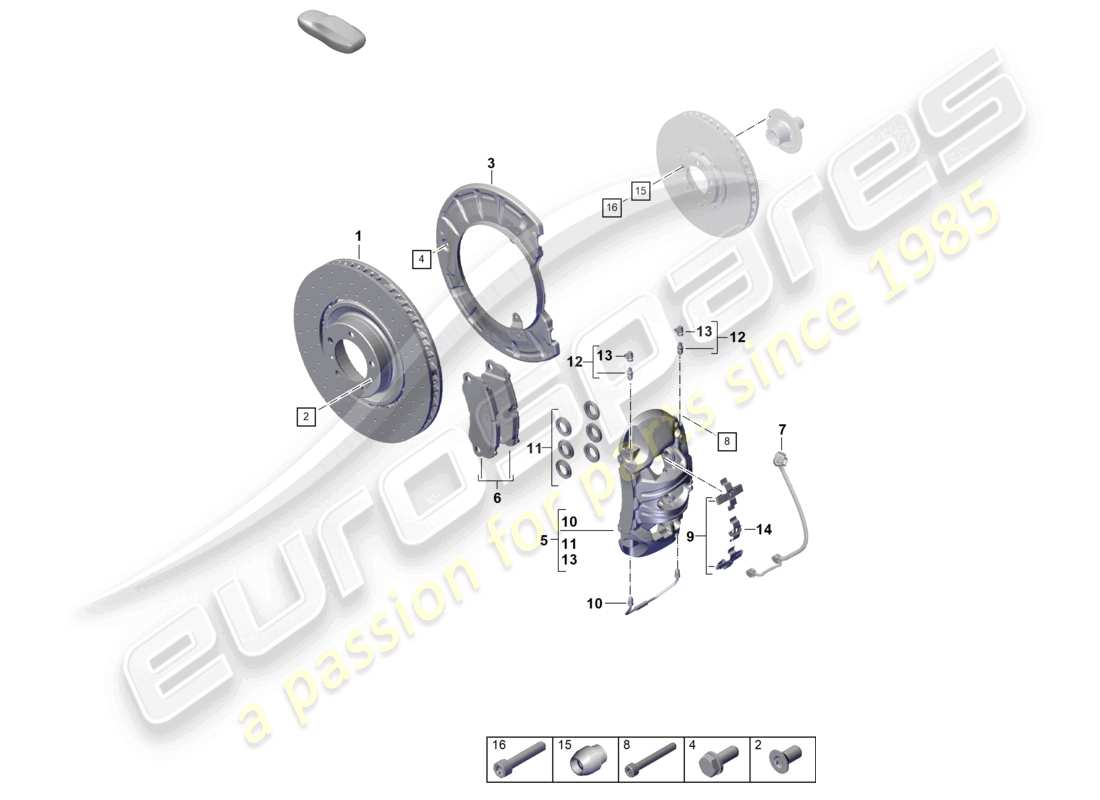 a part diagram from the porsche 992 parts catalogue