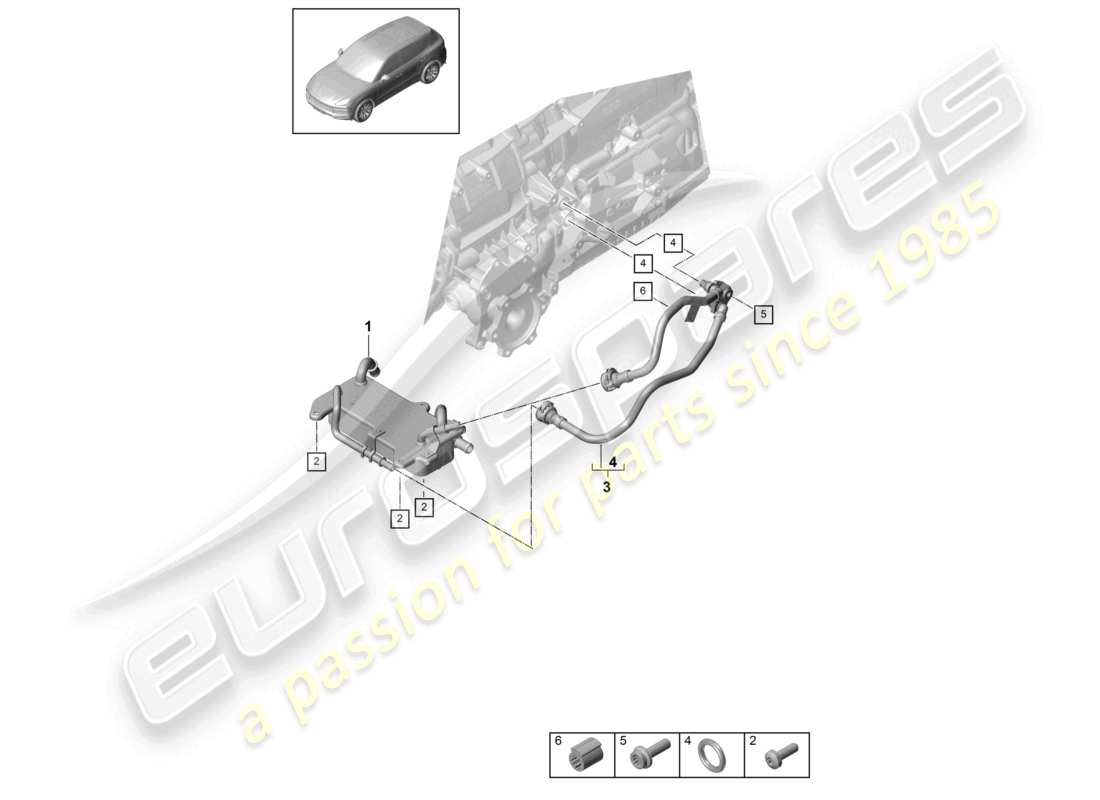VIEW PARTS DIAGRAMS FROM THE PORSCHE CAYENNE PARTS CATALOGUE a part diagram from the porsche cayenne parts catalogue