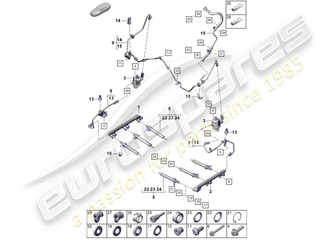 a part diagram from the porsche 992 parts catalogue