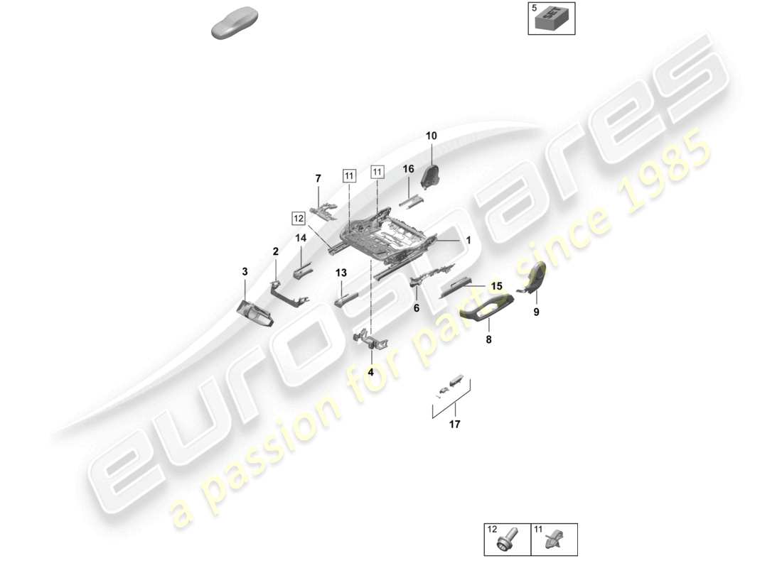 a part diagram from the porsche taycan parts catalogue
