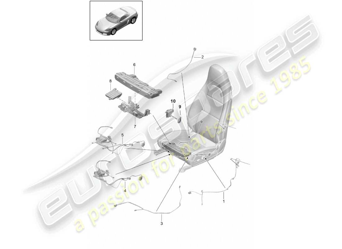VIEW PARTS DIAGRAMS FROM THE PORSCHE BOXSTER PARTS CATALOGUE a part diagram from the porsche boxster parts catalogue