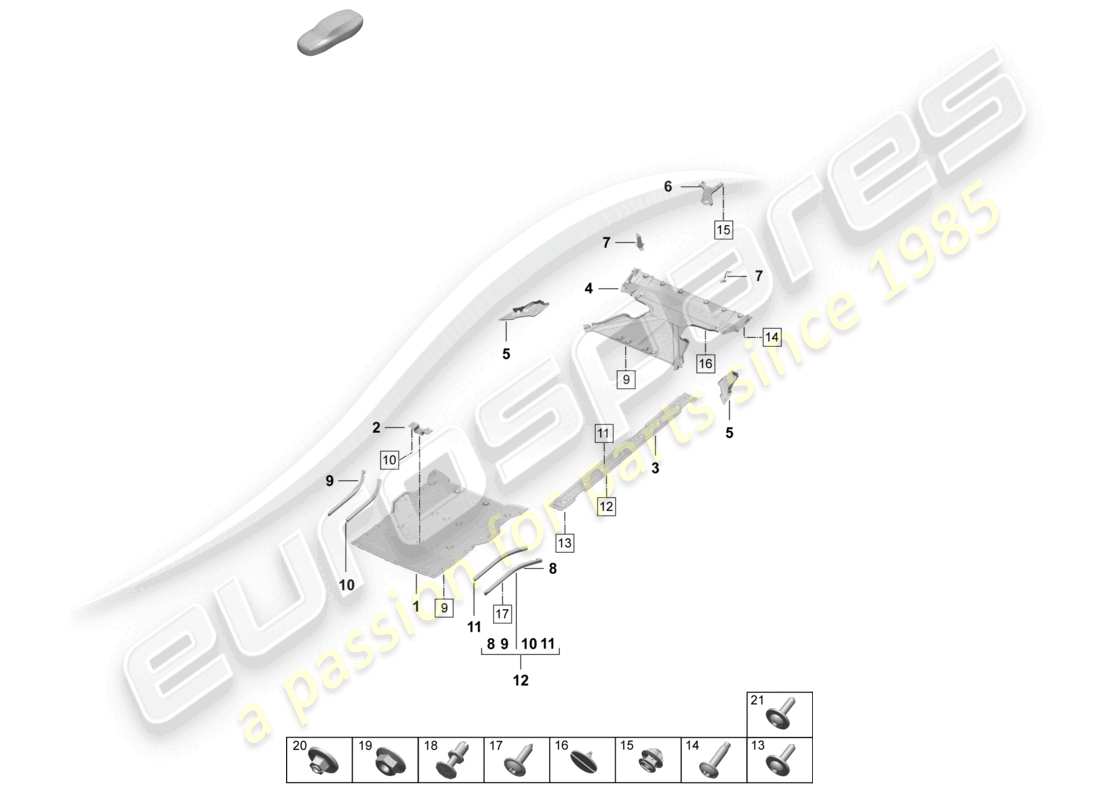 part diagram containing part number pad825311a