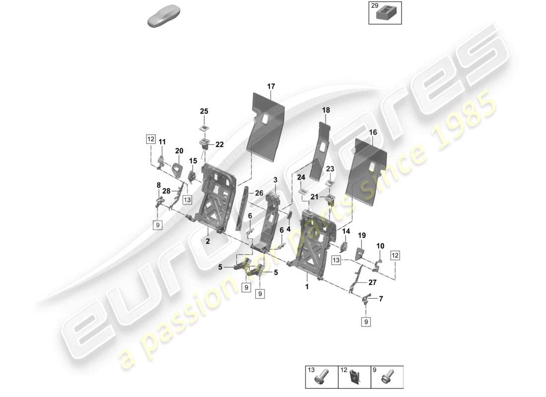 a part diagram from the porsche taycan parts catalogue