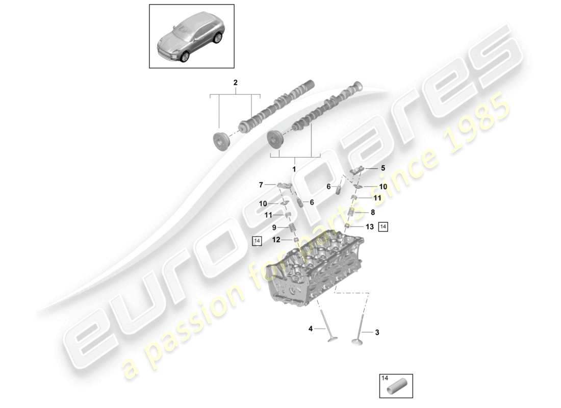 VIEW PARTS DIAGRAMS FROM THE PORSCHE MACAN PARTS CATALOGUE a part diagram from the porsche macan parts catalogue