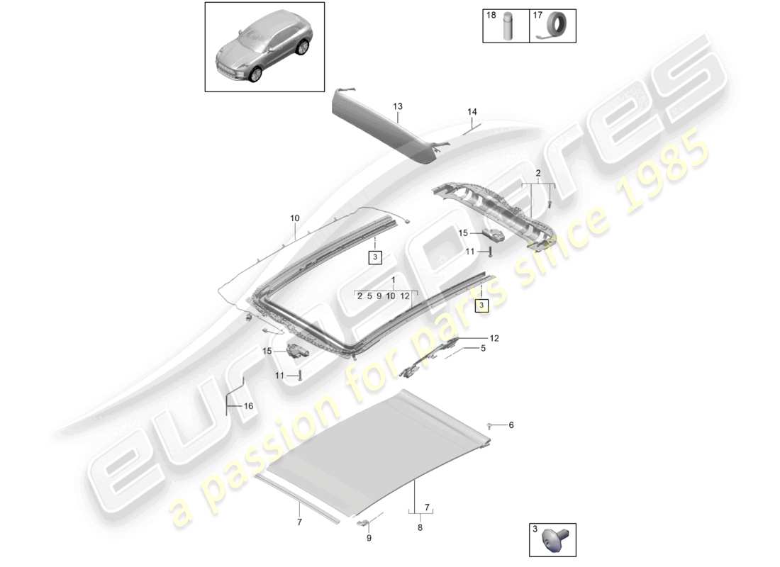 VIEW PARTS DIAGRAMS FROM THE PORSCHE MACAN PARTS CATALOGUE a part diagram from the porsche macan parts catalogue