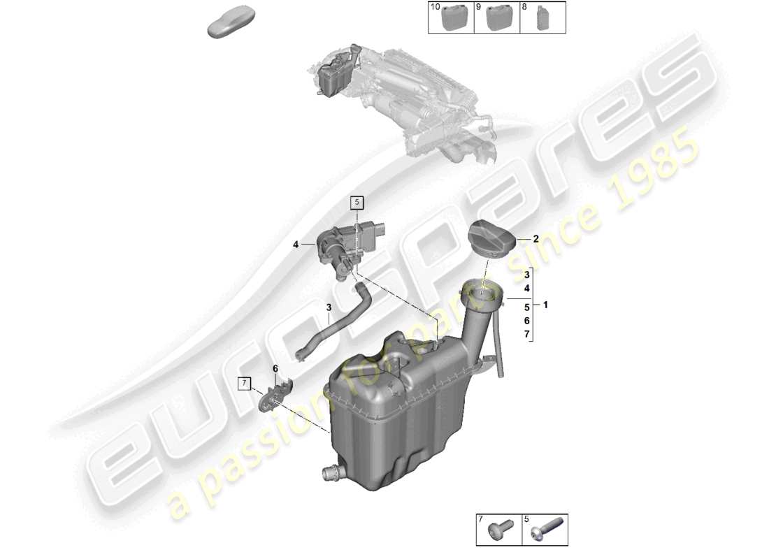 a part diagram from the porsche 992 parts catalogue