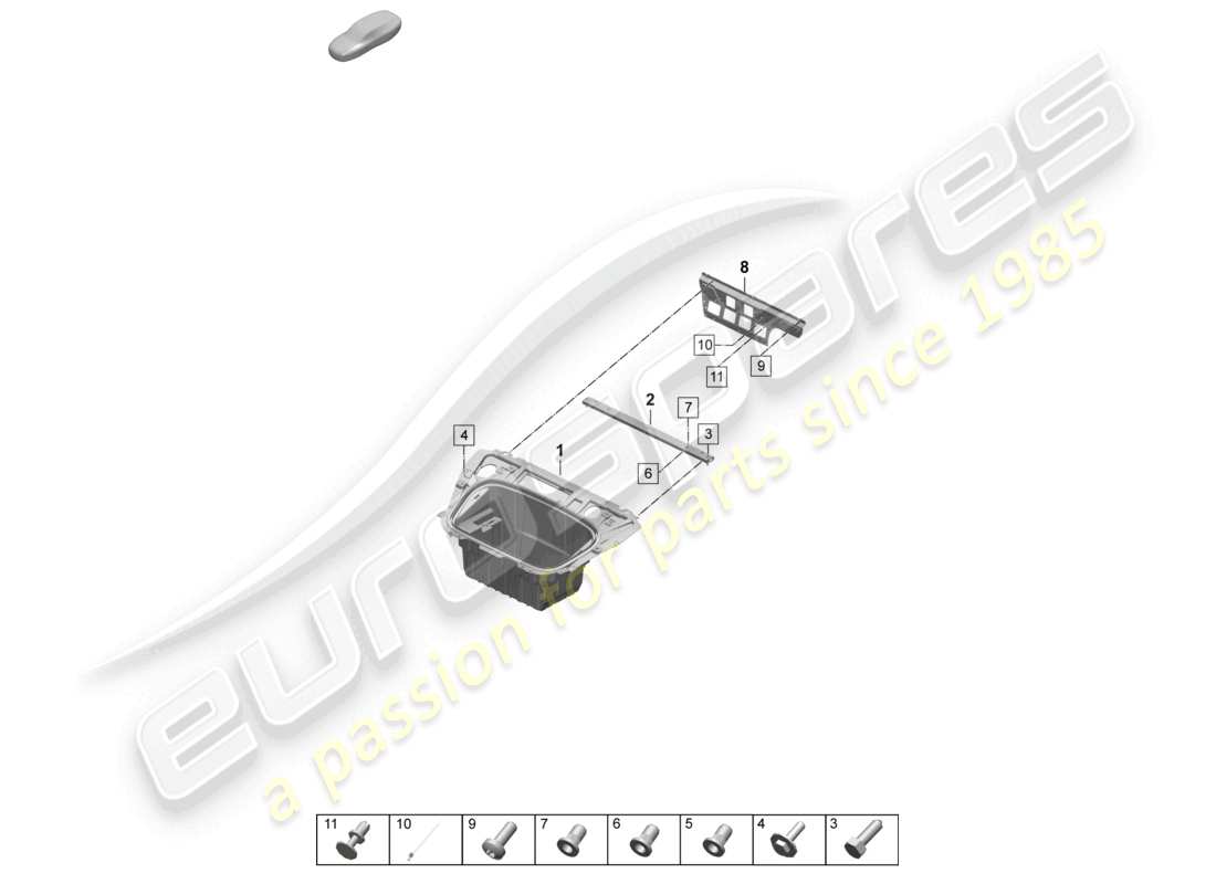 a part diagram from the porsche taycan parts catalogue
