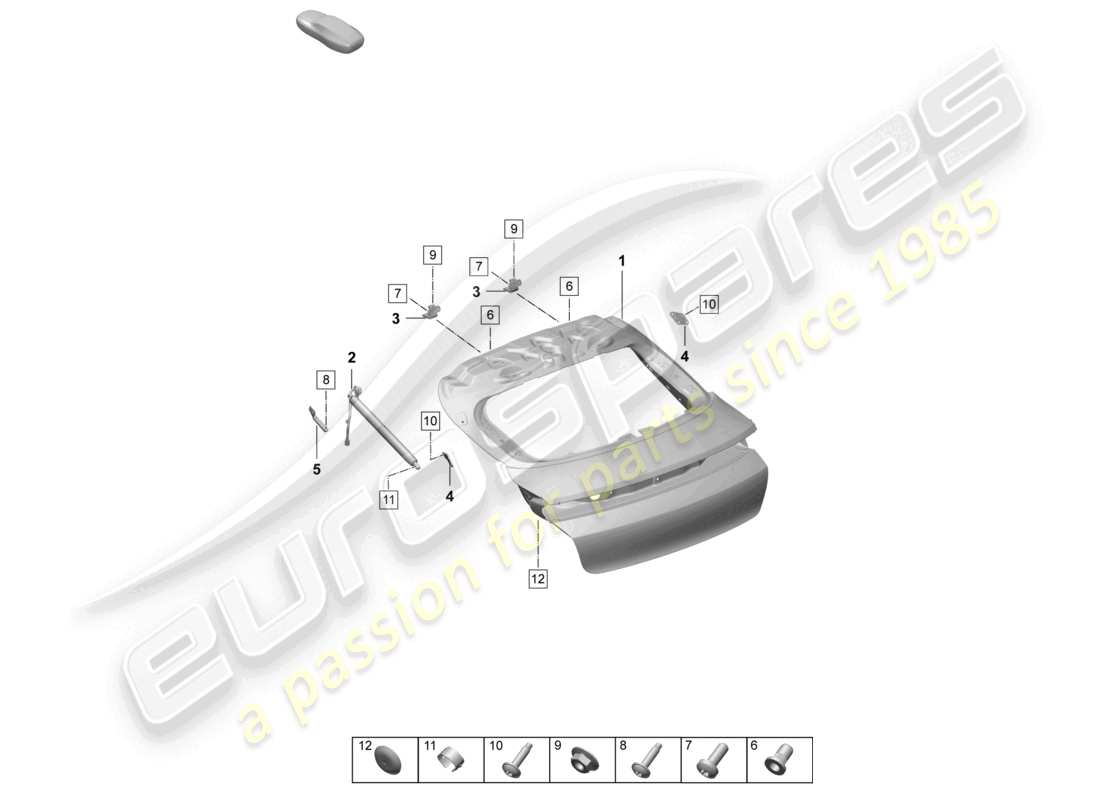 a part diagram from the porsche taycan parts catalogue