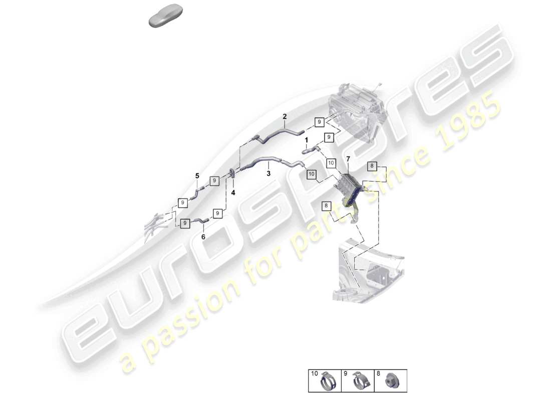 VIEW PARTS DIAGRAMS FROM THE PORSCHE CAYENNE PARTS CATALOGUE a part diagram from the porsche cayenne parts catalogue
