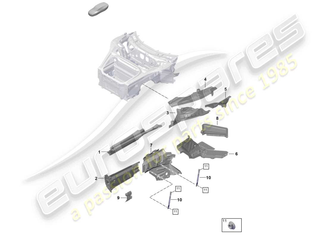 a part diagram from the porsche 992 parts catalogue