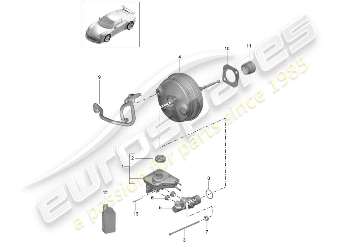 a part diagram from the porsche 991 parts catalogue