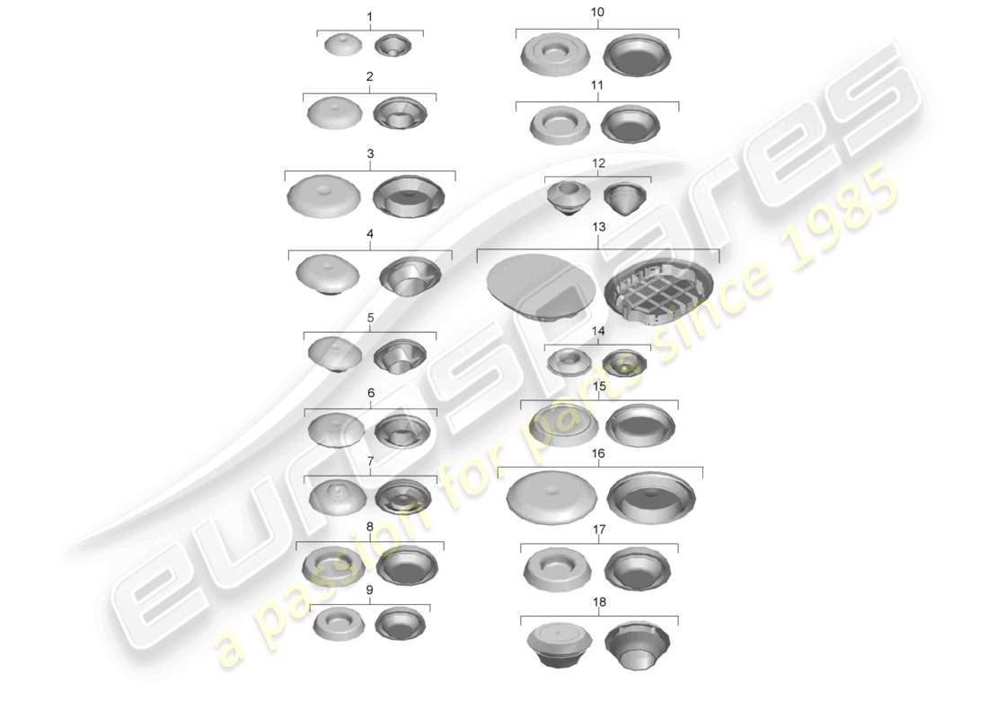 VIEW PARTS DIAGRAMS FROM THE PORSCHE CAYMAN PARTS CATALOGUE a part diagram from the porsche cayman parts catalogue