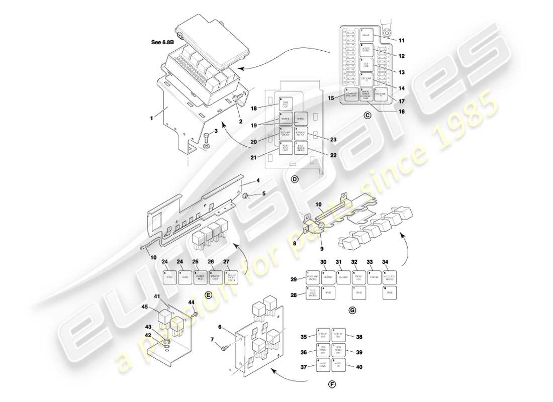 a part diagram from the aston martin db7 vantage (2003) parts catalogue