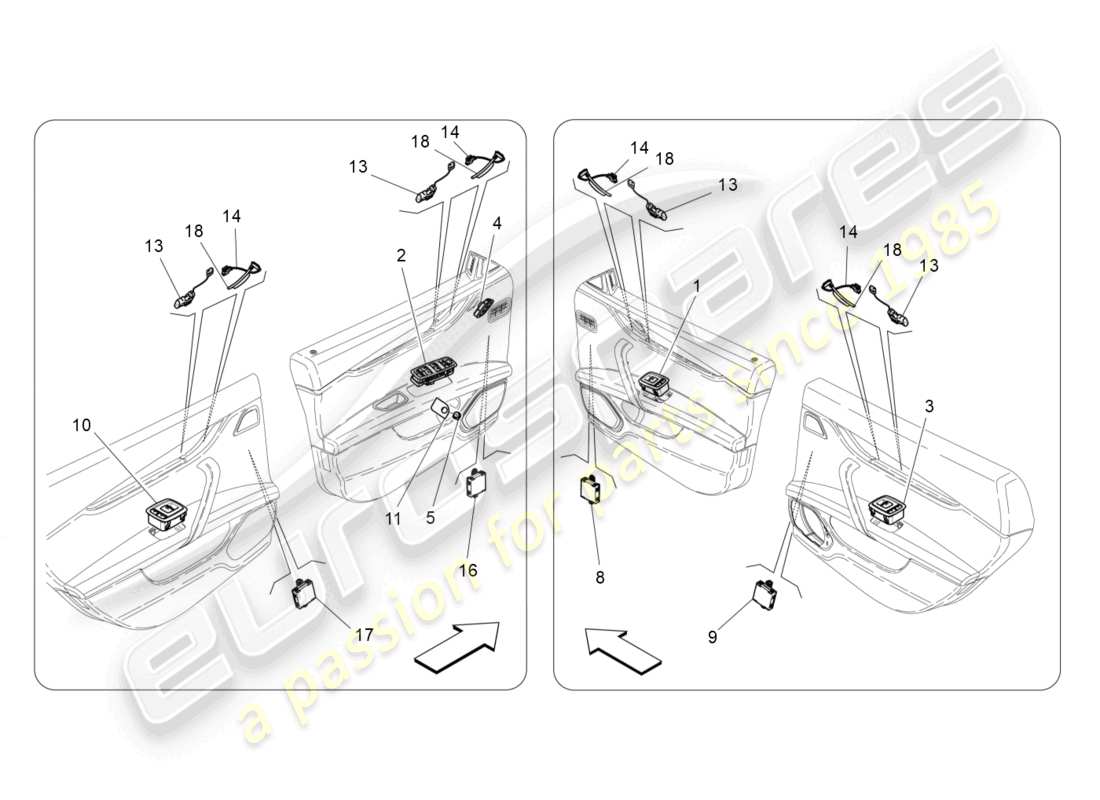 a part diagram from the maserati ghibli (2015) parts catalogue