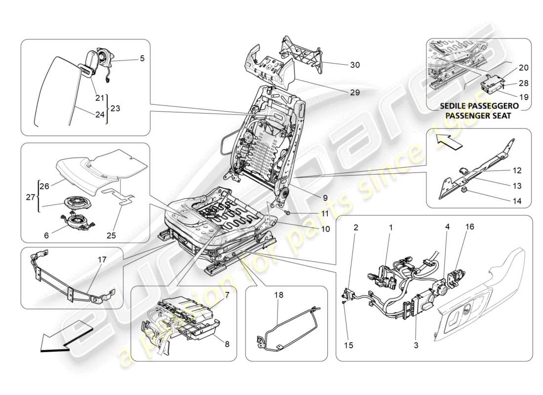a part diagram from the maserati levante parts catalogue