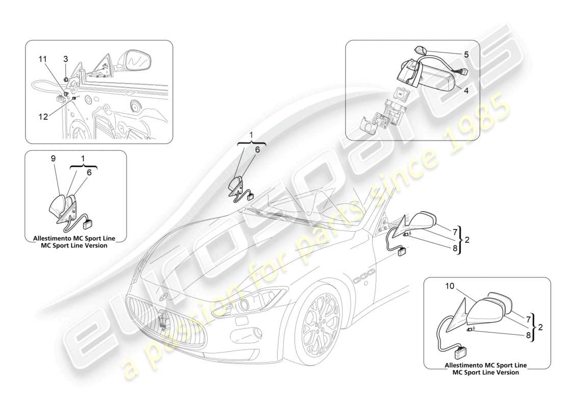 a part diagram from the maserati grancabrio mc (2013) parts catalogue