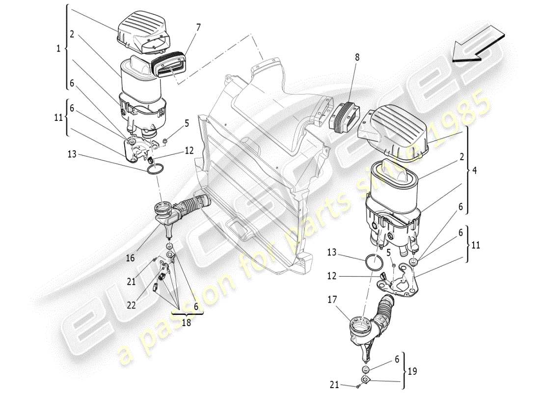 a part diagram from the maserati ghibli (2019) parts catalogue