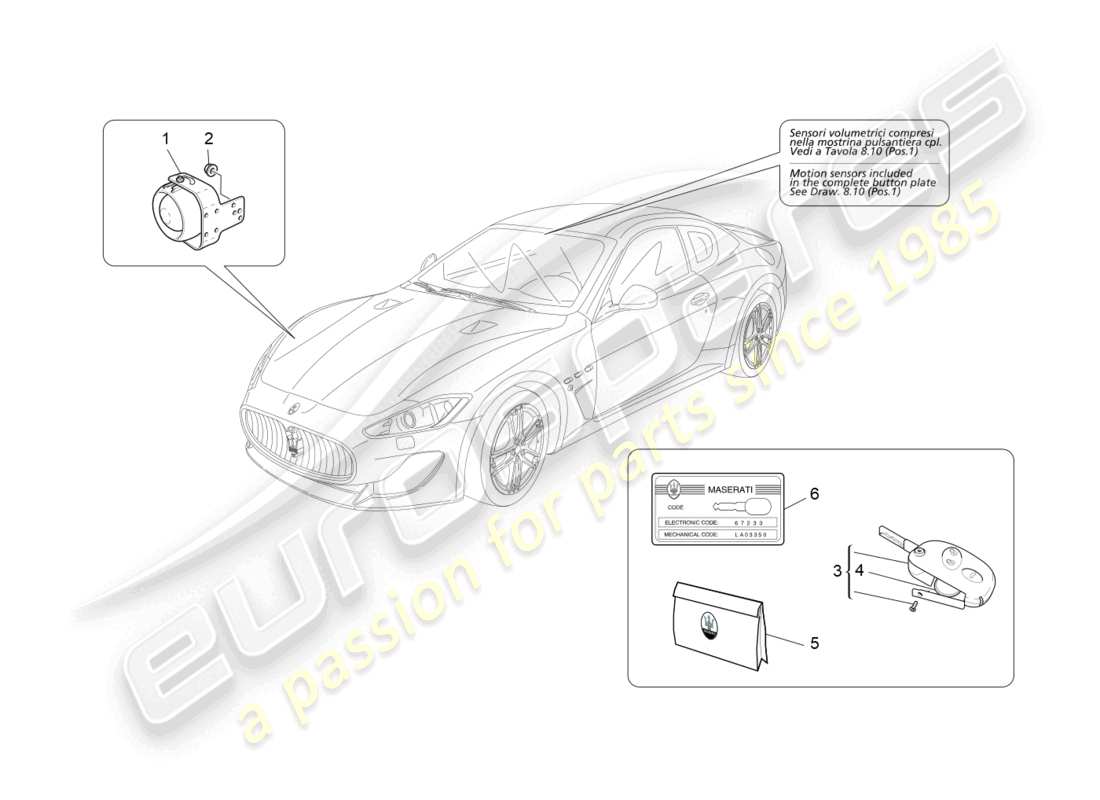 a part diagram from the maserati granturismo mc stradale (2013) parts catalogue