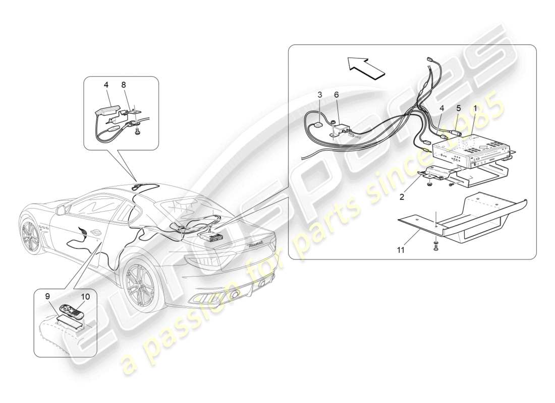 a part diagram from the maserati granturismo mc stradale (2012) parts catalogue