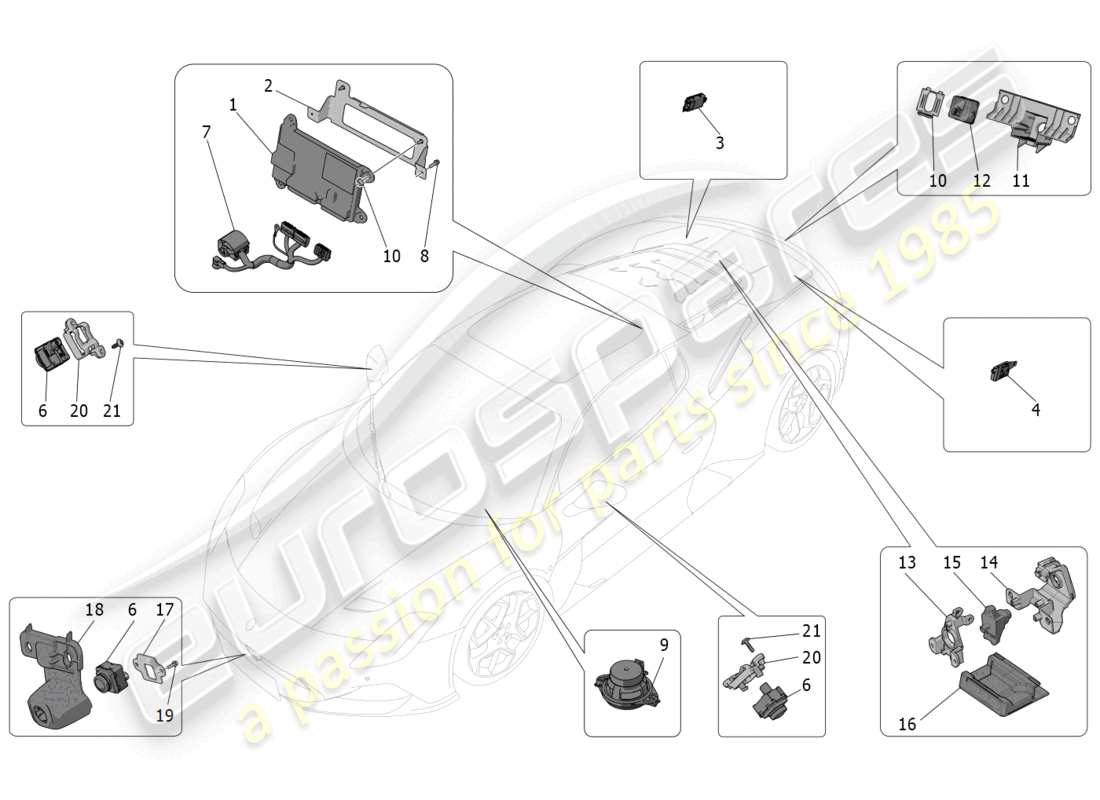 a part diagram from the maserati mc20 (2023) parts catalogue