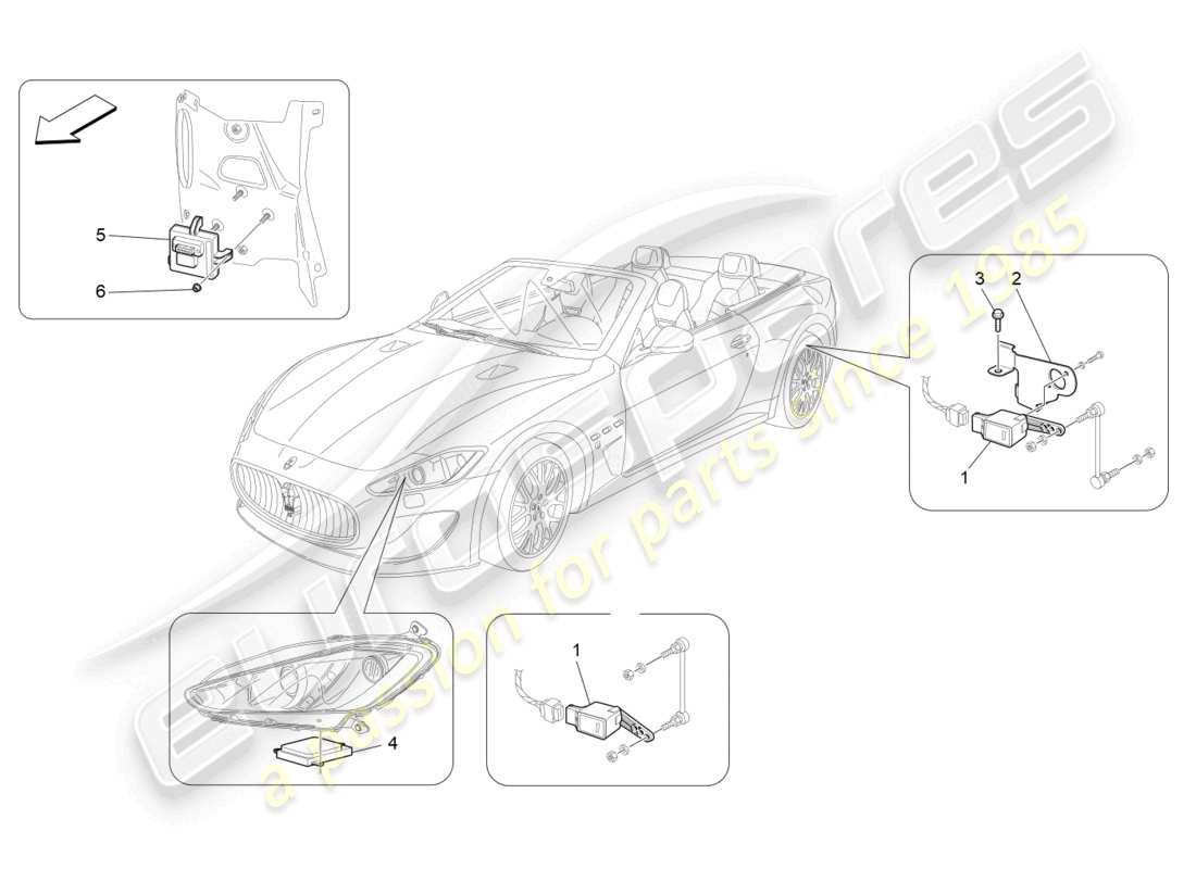 a part diagram from the maserati grancabrio mc (2013) parts catalogue
