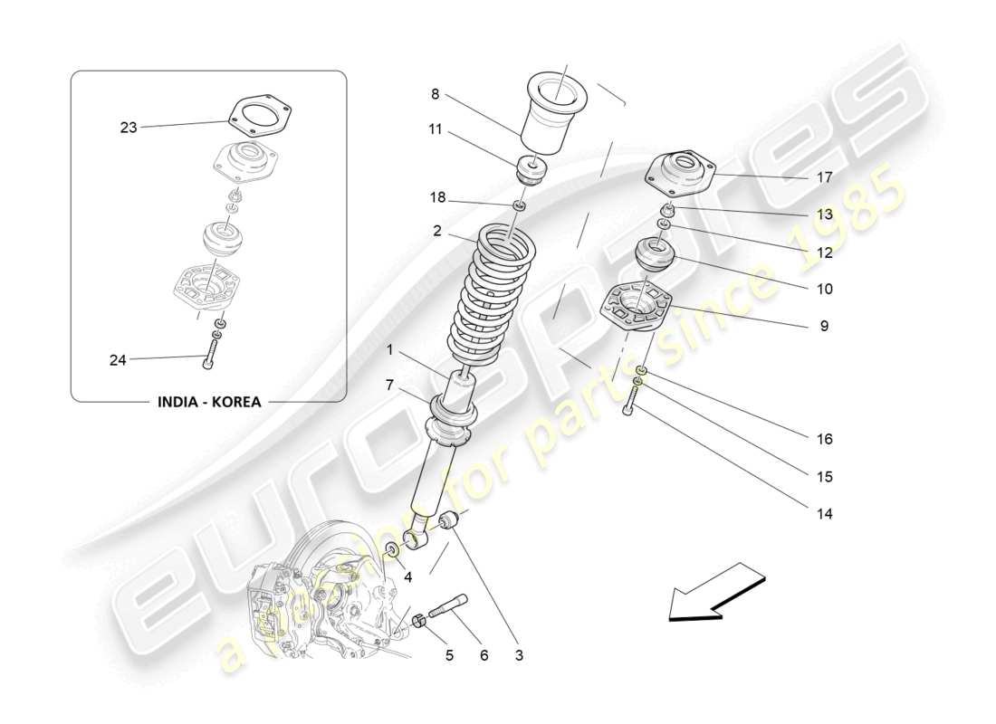 a part diagram from the maserati granturismo mc stradale (2011) parts catalogue