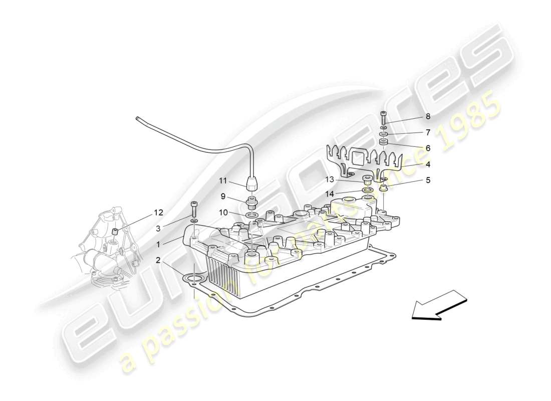 a part diagram from the maserati granturismo mc stradale (2012) parts catalogue