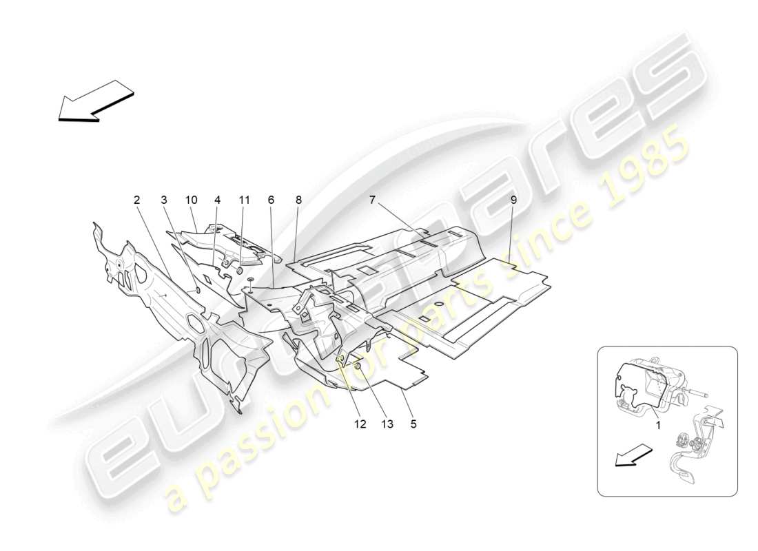 a part diagram from the maserati granturismo mc stradale (2013) parts catalogue